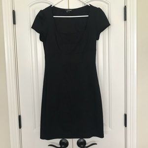 Black form fitting short sleeved dress